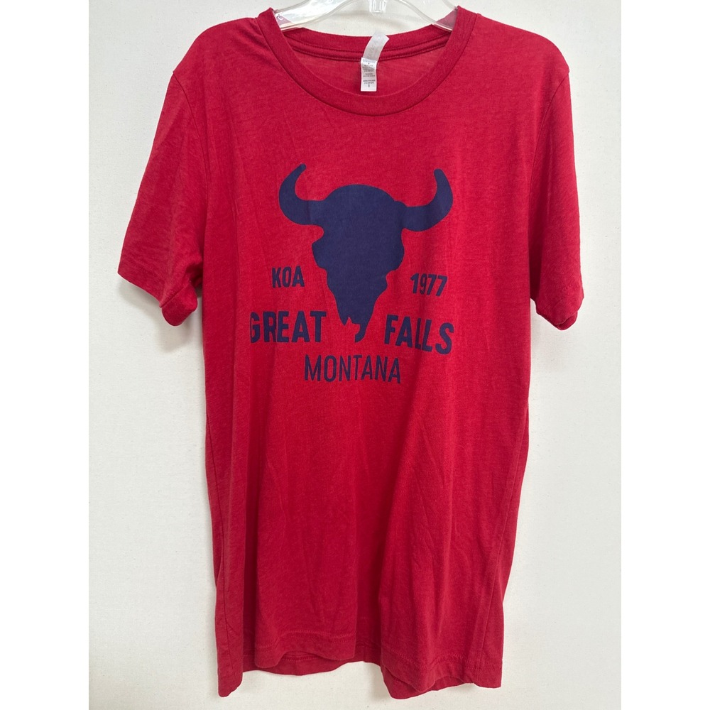 Bella Canvas Red KOA 1977 Great Falls Montana Graphic T-Shirt Small